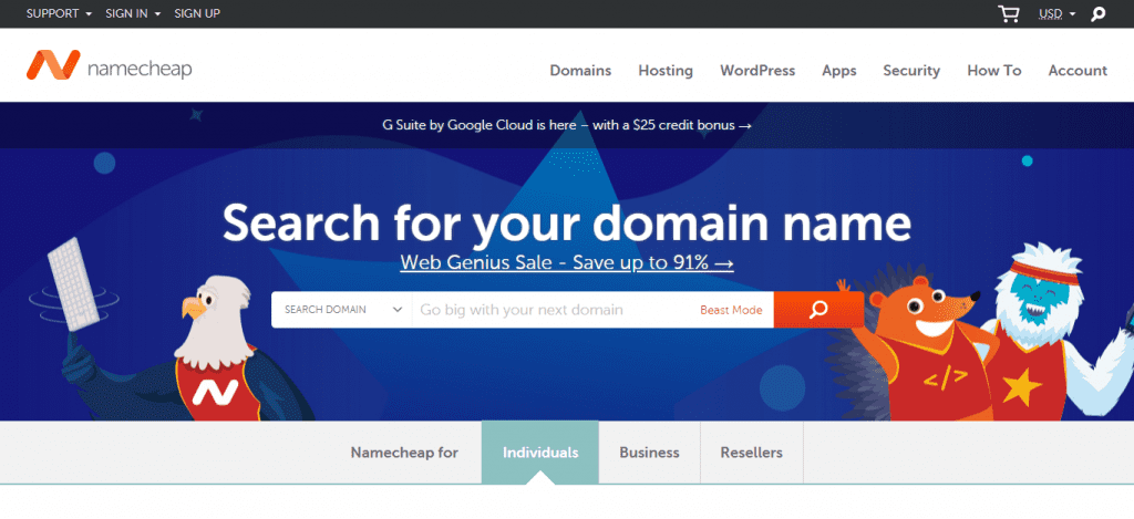 Namecheap Website