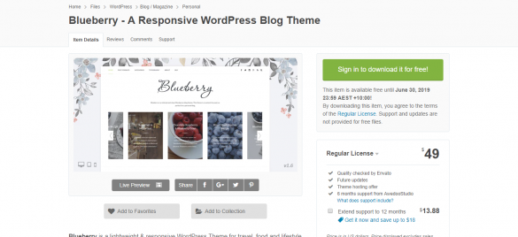 Blueberry - FREE WordPress Theme